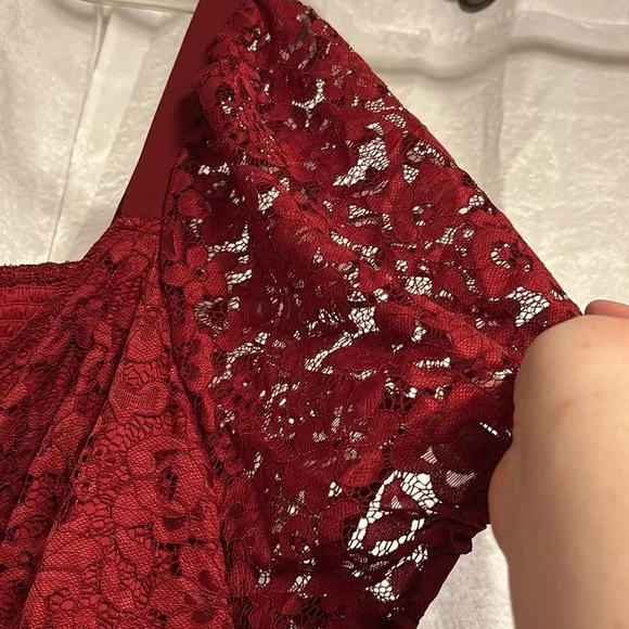 Torrid Plus Size Women’s Dark Red Lace Sweetheart Babydoll Top Size 3X 22/24 - Picture 5 of 8